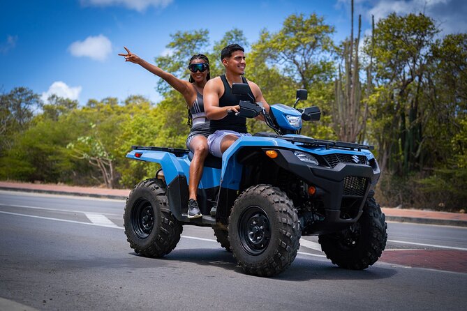 Curaçao ATV Westpoint beach hopping & off-road adventure - Playa Grandi adds fishing boats and sea turtles